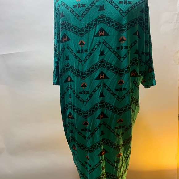 Lularoe Medium Aqua Southwest pattern shirt dress - Picture 5 of 8